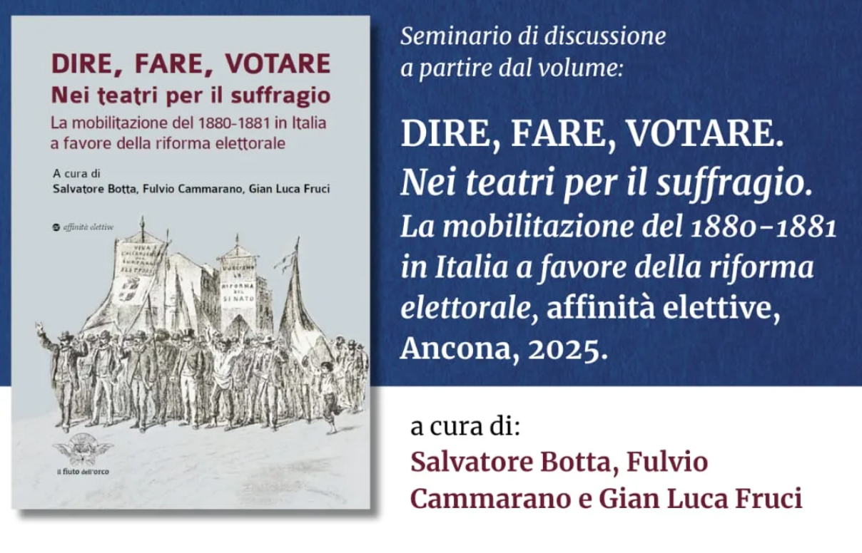 Presentazione del volume: "Dire, Fare, Votare. Nei teatri per il suffragio"